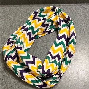 Chevron Patterned Scarf - Green, Yellow, and Purple